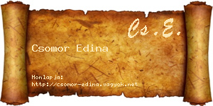 Csomor Edina névjegykártya