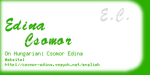 edina csomor business card